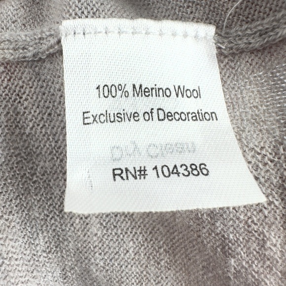 Garnet Hill Floral Embroidered Cardigan Womens Size S 100% Merino Wool Gray - Picture 7 of 11